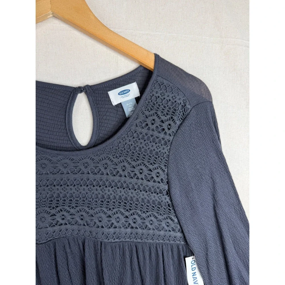 New Old Navy Girls Fit & Flare Long Sleeve Dress size XL Black‎